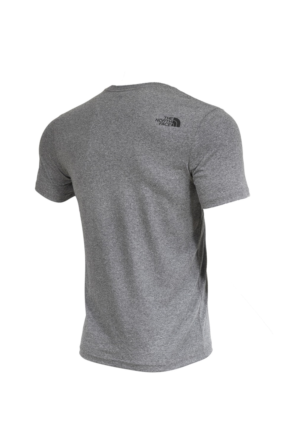 100% Cotton in Melange Grey Men T-Shirt with Round Neck Collar